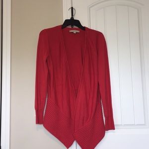 Ann Taylor loft. Hi low cardigan. S. Coral.